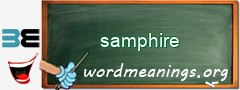WordMeaning blackboard for samphire